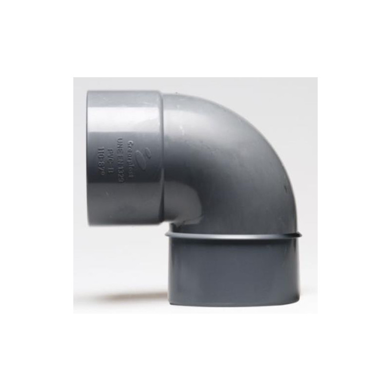 ENLACE CODO 90 MACHO HEMBRA PVC EVACUACION 32 MM