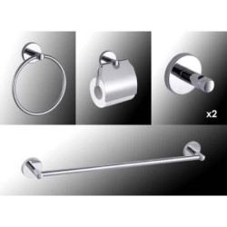 JUEGO BAÑO SMART PARED METAL INOX 5 PIEZAS 60848