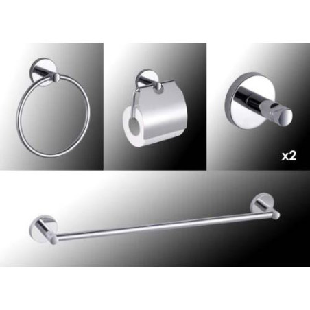 JUEGO BAÑO SMART PARED METAL INOX 5 PIEZAS 60848