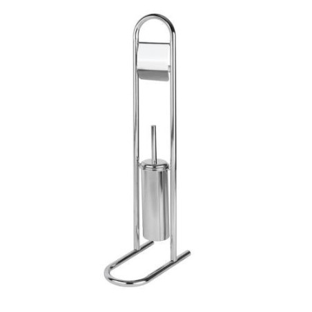PORTAROLLO ESCOBILLERO SUELO METAL INOX 61579
