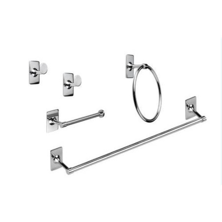 JUEGO BAÑO 5PZAS. ADHESIVO INOX B-LABEL 66772