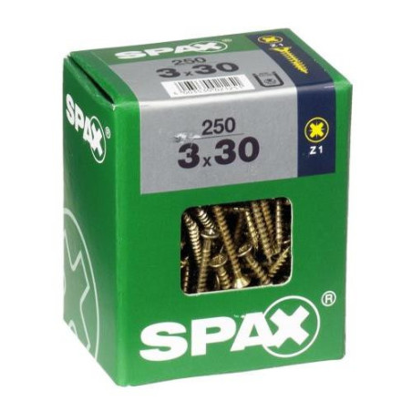 TORNILLO SPAX C/PL POZI BRICO. 3.0X30 C/250 UDS