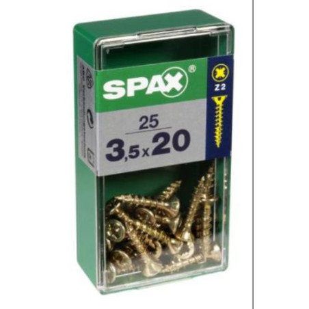 TORNILLO SPAX C/PL POZI BRICO. 3.5X20 C/25 UDS