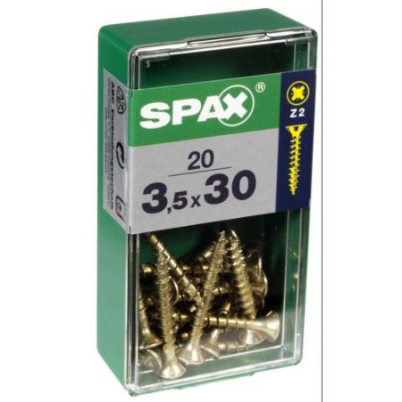 TORNILLO SPAX C/PL POZI BRICO. 3.5X30 C/20 UDS