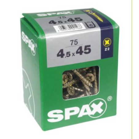 TORNILLO SPAX C/PL POZI BRICO. 4.5X45 C/75 UDS