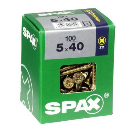 TORNILLO SPAX C/PL POZI BRICO. 5.0X40 C/100 UDS