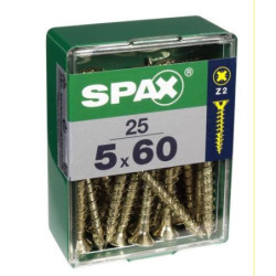 TORNILLO SPAX C/PL POZI BRICO. 5.0X60 C/25 UDS
