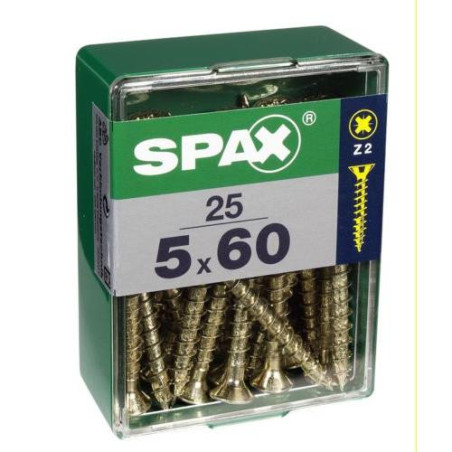 TORNILLO SPAX C/PL POZI BRICO. 5.0X60 C/25 UDS