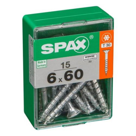 TORNILLO SPAX C/PL TORX WIROX 6.0X60 C/15 UDS