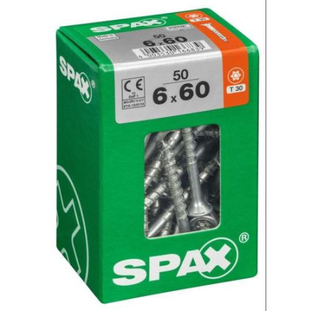 TORNILLO SPAX C/PL TORX WIROX 6.0X60 C/50 UDS
