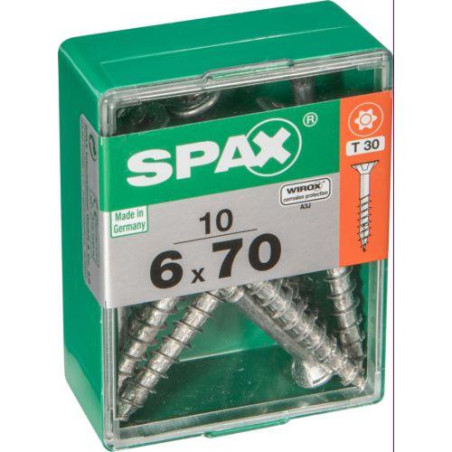 TORNILLO SPAX C/PL TORX WIROX 6.0X70 C/10 UDS