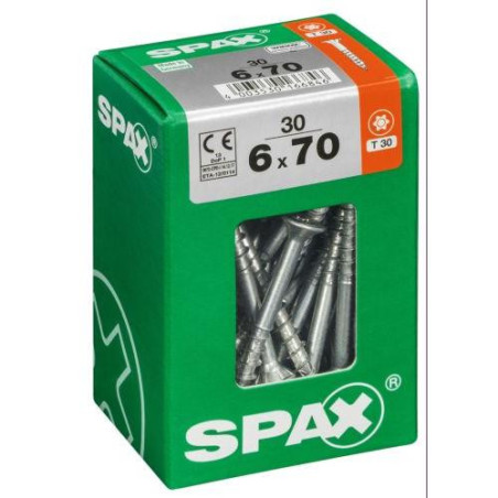 TORNILLO SPAX C/PL TORX WIROX 6.0X70 C/30 UDS