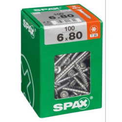 TORNILLO SPAX C/PL TORX WIROX 6.0X80 C/100 UDS