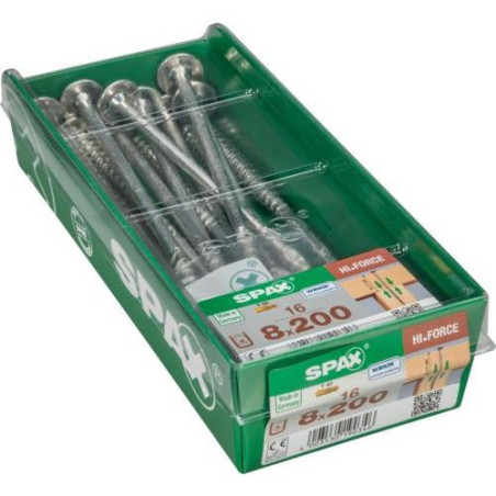 TORN. SPAX C/ARAN.TORX 8.0X200 WIROX C/16 UDS