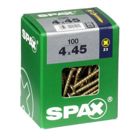 TORNILLO SPAX C/PL POZI BRICO. 4.0X45 C/100 UDS