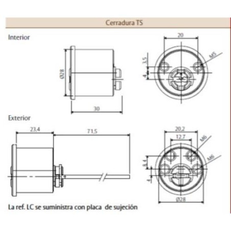 CILINDRO SEG. PARA CERRADURA TS T6TSRFLC LAT. TESA