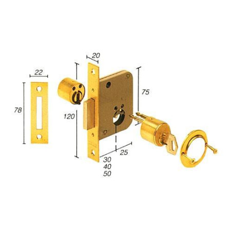 CERRADURA EMBUTIR 2001/30 HL TESA