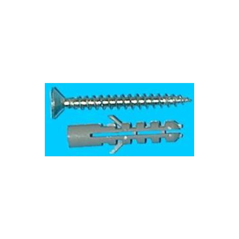 TACO 4 NYLON+TIRAFONDO 2,50X25 BICROMATADO BL.