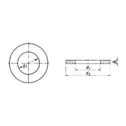 ARANDELA PLANA DIN-125 INOX. A-2 6 (CENT.)