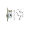 PICAPORTE UNIFICADO 134U/50RHN HIERRO NIQUELADO