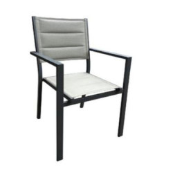 SILLA CON REPOSABRAZOS ALUMINIO GRIS CLARO 804196