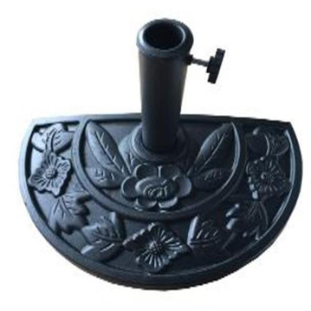 BASE PARASOL RESINA SEMICIRCULO 9KG NEGRO 891304
