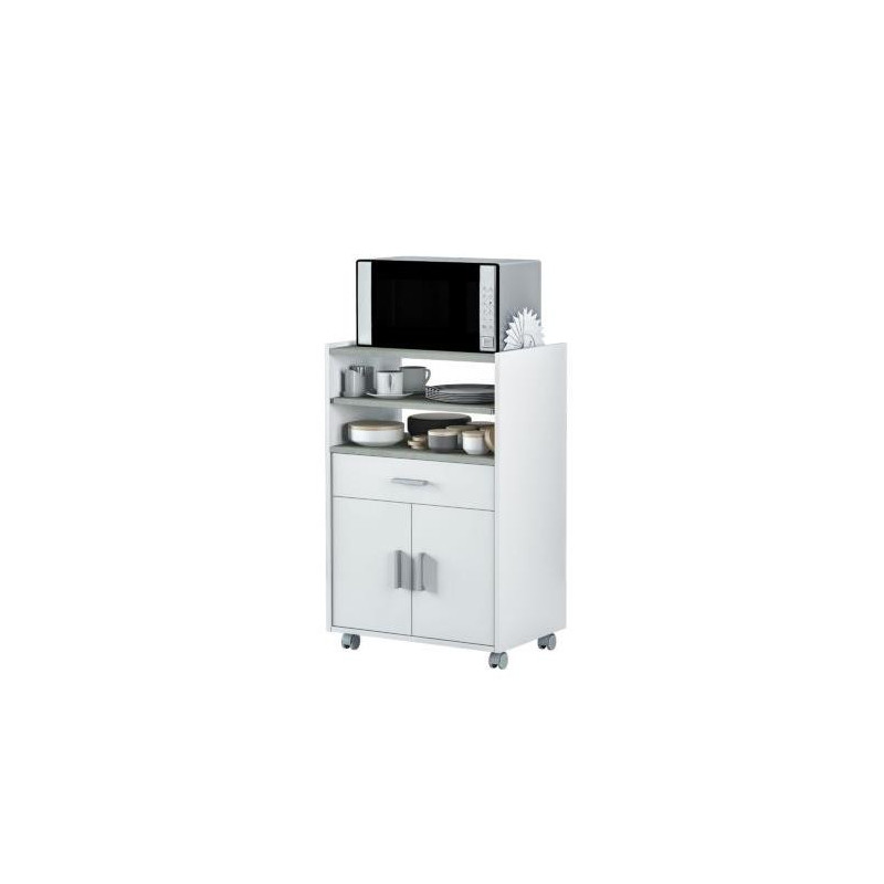 MUEBLE AUXILIAR MICROONDAS BLANCO/GRIS 0L9910O MUEBLE AUXILIAR MICROONDAS BLANCO/GRIS 0L9910O