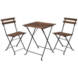 CONJUNTO BISTRO 3 PZ MADERA Y METAL VN3000010