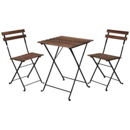 CONJUNTO BISTRO 3 PZ MADERA Y METAL VN3000010