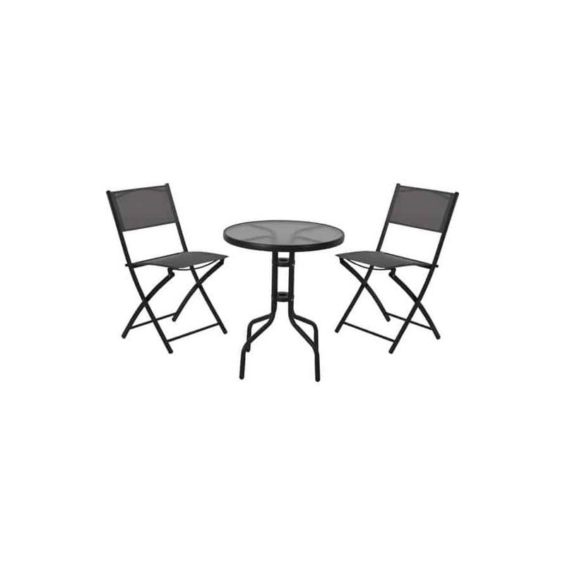 CONJUNTO METAL MESA+2 SILLAS REDONDA X60000110