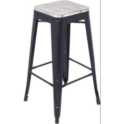 TABURETE BAR METAL 30X77CM. NEGRO