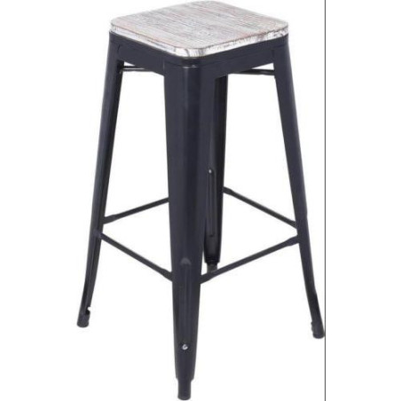 TABURETE BAR METAL 30X77CM. NEGRO