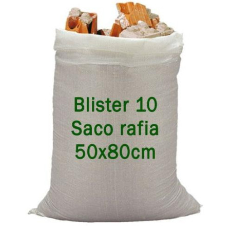 SACO RAFIA 50X80 BLANCO BLISTER 10 UNID. 700120