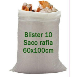 SACO RAFIA 60X100 BLANCO BLISTER 10 UNID. 700121