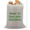 SACO RAFIA 60X100 BLANCO BLISTER 10 UNID. 700121