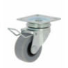 RUEDA CON SOPORTE PLACA ARO GOMA 30 C/FRENO 17283