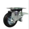 RUEDA C/SOPORTE ARO GOMA/CHAPA 125MM PLACA FRENO