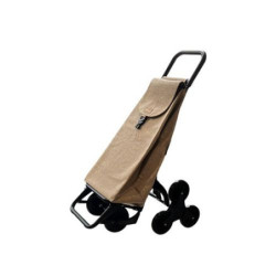 CARRO COMPRA 55L SUBE ESCALERA RAFIA BEIGE C-507