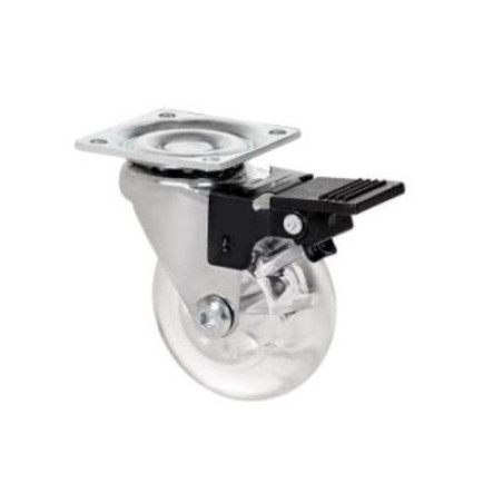 RUEDA GIRATORIA CON PLACA Y FRENO 75MM