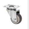 RUEDA GIRATORIA CON PLACA Y GOMA GRIS 50MM