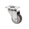 RUEDA GIRATORIA CON PLACA Y GOMA GRIS 60MM