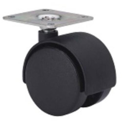RUEDA GIRATORIA NEGRA PLACA POLIAMIDA 30MM