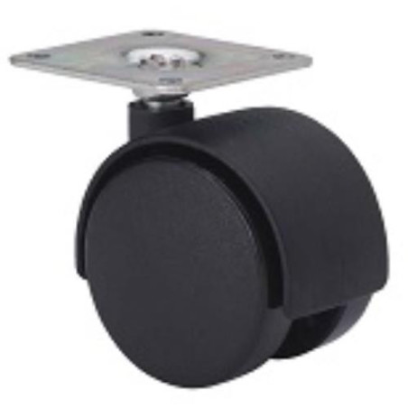 RUEDA GIRATORIA NEGRA PLACA POLIAMIDA 30MM