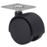 RUEDA GIRATORIA NEGRA PLACA POLIAMIDA 30MM