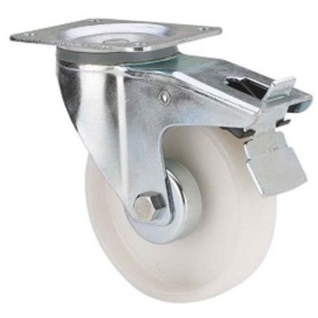 RUEDA GIRATORIA FRENO POLIAMIX BLANCO 100MM