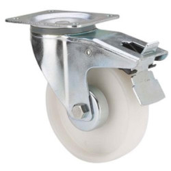 RUEDA GIRATORIA FRENO POLIAMIX BLANCO 125MM