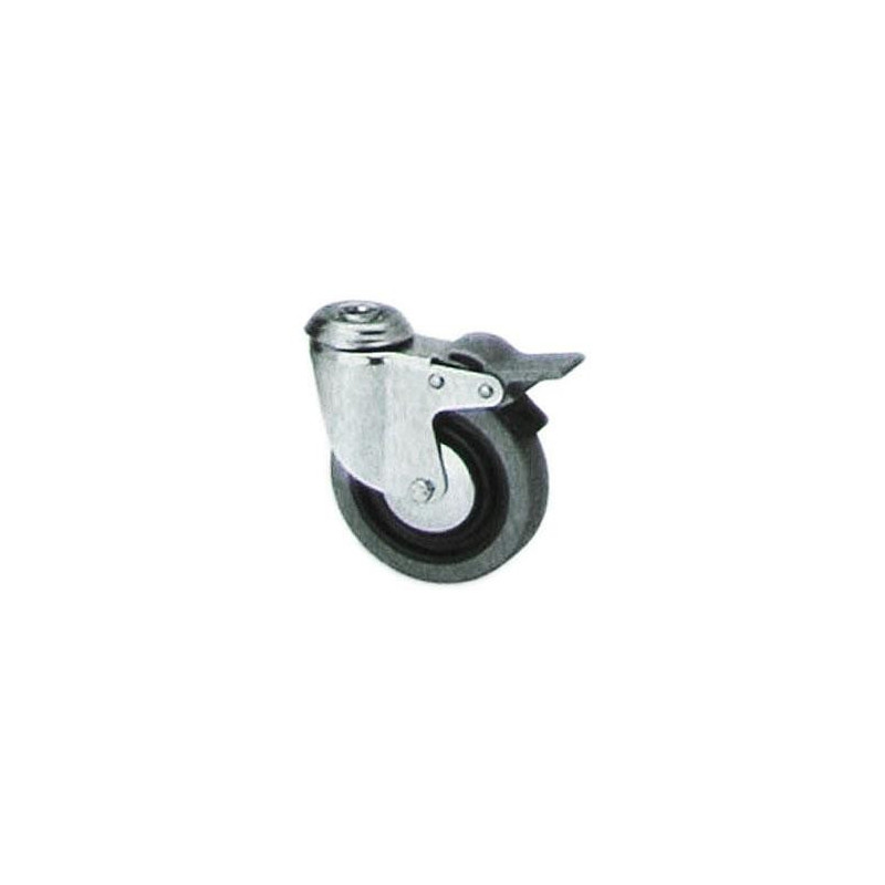 RUEDA CON FRENO DIAMETRO 80 MM. GOMA 1-0387