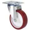 RUEDA POLIURETANO ROJA GIRATORIA 80 MM. 2-2354