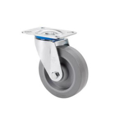 RUEDA GIRATORIA 100 GOMA GRIS ELASTICA 170KG.