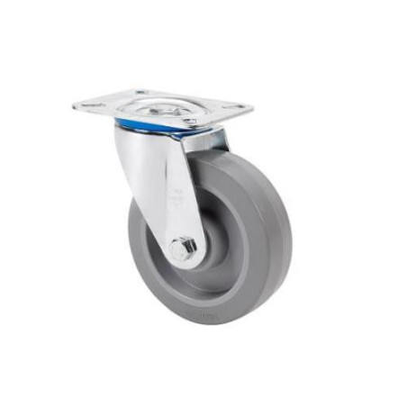 RUEDA GIRATORIA 100 GOMA GRIS ELASTICA 170KG.